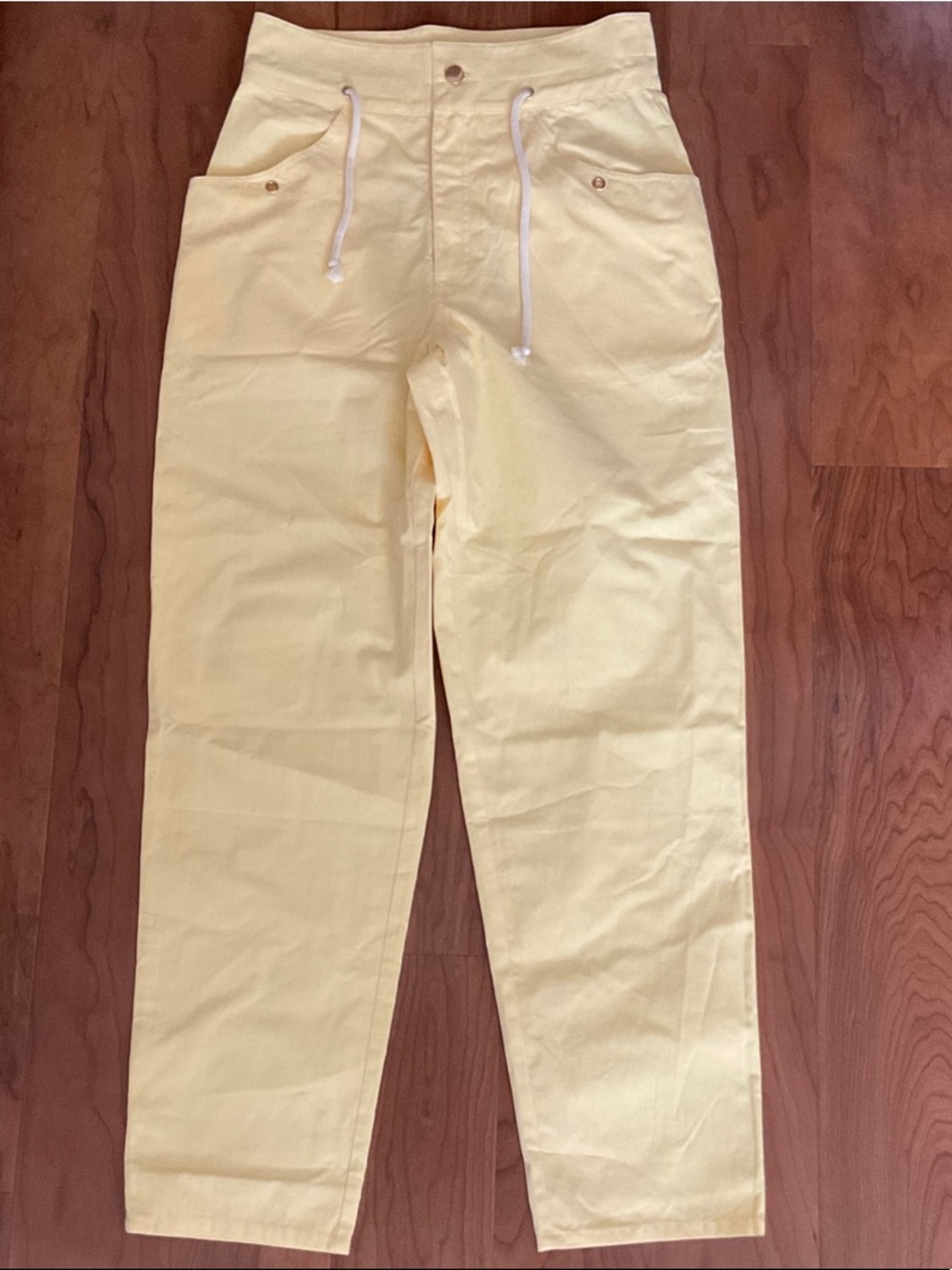 Antik Batik Kim Pale Yellow Drawstring Trousers- Anthropologie-XS-NWT